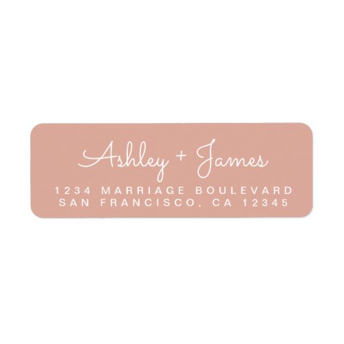 Chic Script Names Dusty Pink Return Address Label