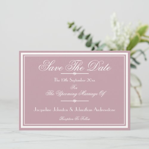  Chic Script Names Dusty Pink Save The Date Announcement