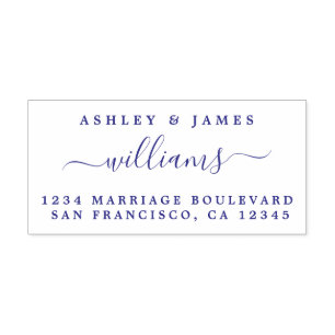 Chic Script Names Newlywed Surname Return Address Self-inking Stamp