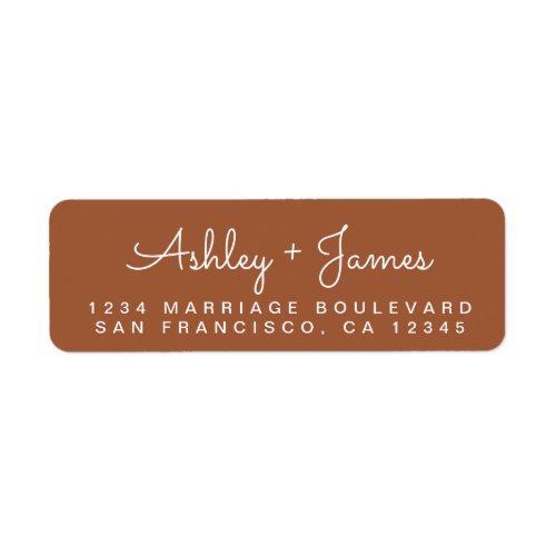 Chic Script Names TerraCotta Return Address Label