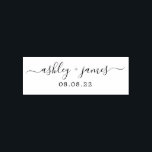 Chic Script Names Wedding Date Self-inking Stamp<br><div class="desc">Chic, modern and simple wedding date self-inking stamp with your names and wedding date in elegant script and modern typography. Simply add your names and wedding date to all your wedding gifts and thank you cards. Exclusively designed for you by Happy Dolphin Studio. If you need any help or matching...</div>