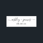 Chic Script Names Wedding Date Self-inking Stamp<br><div class="desc">Chic, modern and simple wedding date self-inking stamp with your names and wedding date in elegant script and modern typography. Simply add your names and wedding date to all your wedding gifts and thank you cards. Exclusively designed for you by Happy Dolphin Studio. If you need any help or matching...</div>