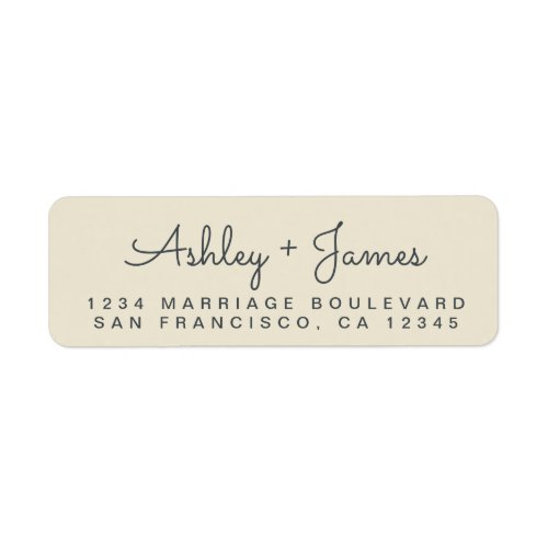 Chic Script Names Wedding Return Address Label