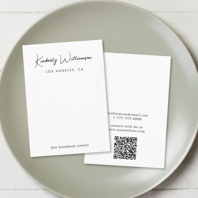 Chic Script Necklace Jewelry Display Card (Empower your name in our signature script as your logo and brand identity)