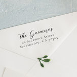 Chic Script Newlyweds Or Wedding Return Address Rubber Stamp<br><div class="desc">Add a touch of elegance to your outgoing mail with this custom family name and address wooden stamp. Featuring your family name in beautiful script lettering and your home address in classic serif typography, this stamp is perfect for newlyweds, wedding mail, holiday cards, and everyday correspondence. This is the wooden...</div>