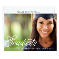 Chic Script Overlay Graduation Photo Invitation