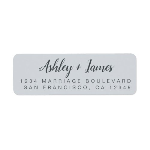 Chic Script Pastel Blue Wedding Return Address Label