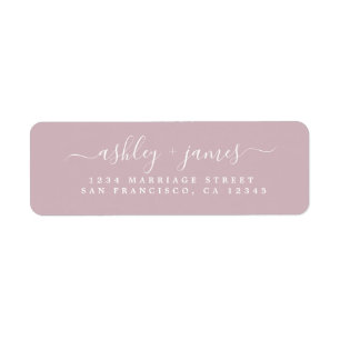 Chic Script Pastel Purple Wedding Return Address Label