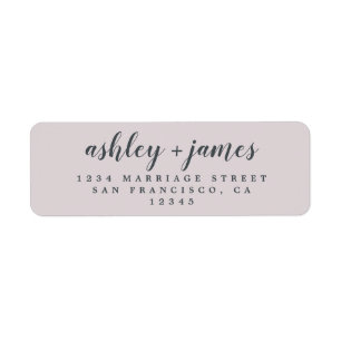 Chic Script Pastel Purple Wedding Return Address Label