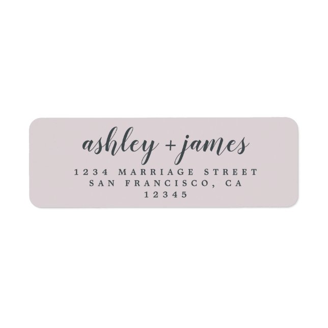 Chic Script Pastel Purple Wedding Return Address Label (Front)