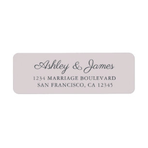 Chic Script Pastel Purple Wedding Return Address Label