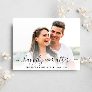Chic Script Photo QR Code Save The Date Announcement Postcard