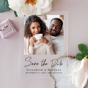 Chic Script Photo Save the Date