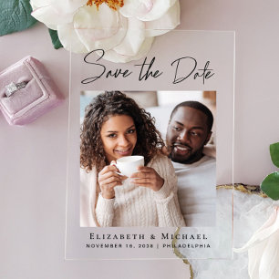 Chic Script Photo Save the Date