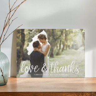 Chic Script Photo Thank You Card w/ Back Message