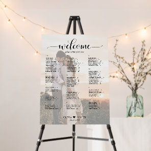 Chic Script Photo Wedding Alphabetic Seating Chart Foam Board