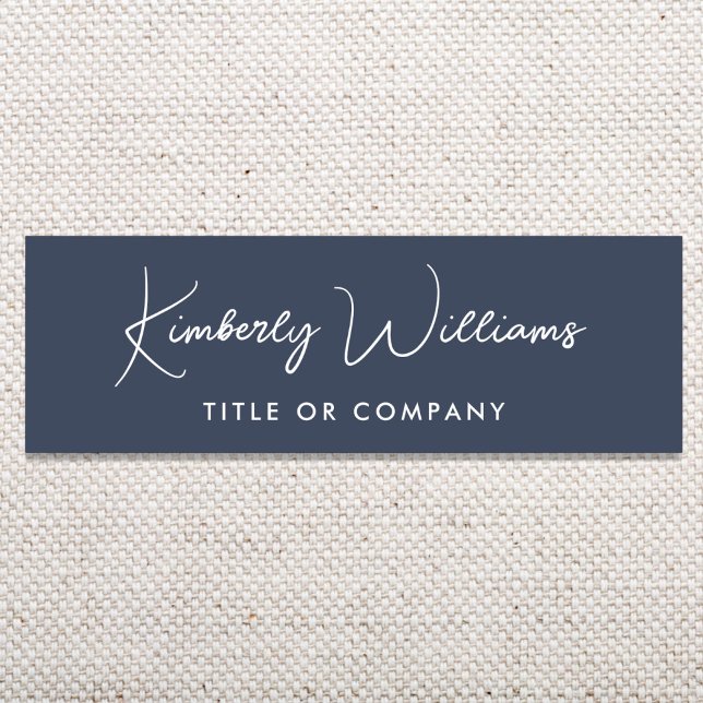 Chic Script Professional Blue Name Tag (Chic Script Professional Black Name Tag)
