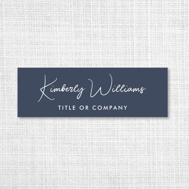 Chic Script Professional Blue Name Tag (Creator Uploaded)