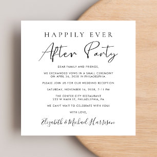 Chic Script QR Code Wedding Reception Invitation
