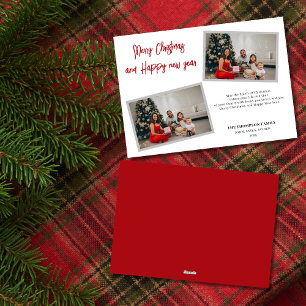 Chic Script Red Merry Christmas Postcard