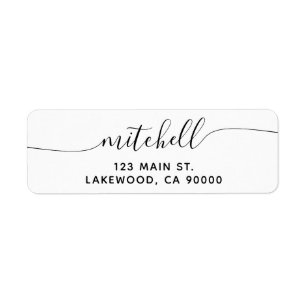 Chic Script Return Address Label