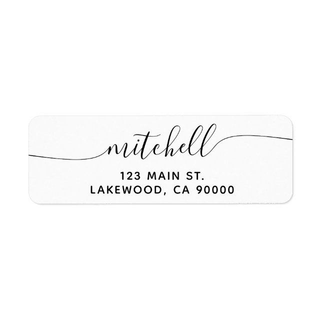 Chic Script Return Address Label (Front)