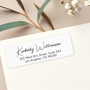 Chic Script Return Address Label