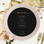 Chic Script Round Wedding Menu Card For Plate<br><div class="desc">A simple chic calligraphy wedding menu card. I do offer a free customisation service,  if you have any questions or special requests,  please feel free to contact me.</div>