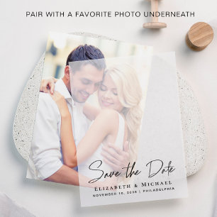 Chic Script Save the Date Vellum Overlay Vellum Invitations