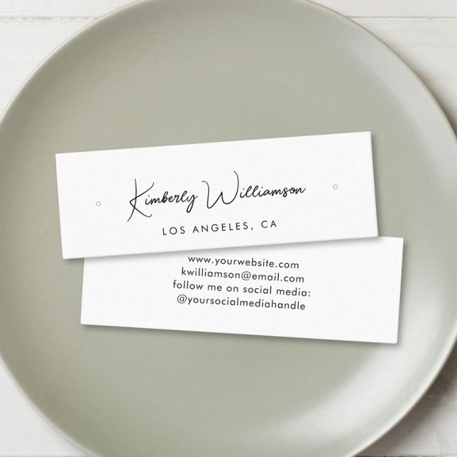 Chic Script Stud Hoop Earring Display Card (Empower your name in our signature script as your logo and brand identity)