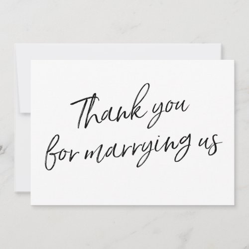 Chic Script Thank you for marrying us Thank You Card