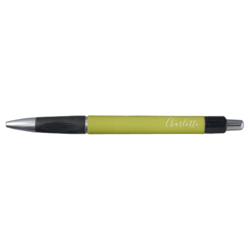 Chic Script Typography Personalized Chartreuse     Pen