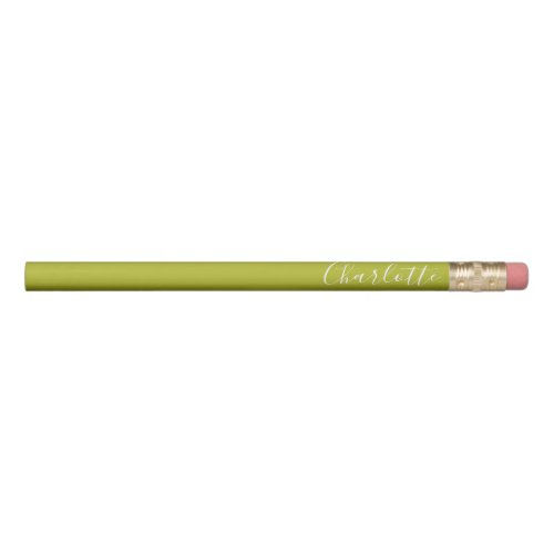 Chic Script Typography Personalized Chartreuse    Pencil