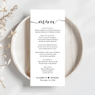 Chic Script Wedding Reception Menu