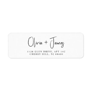 Chic Script Wedding Return Address Label