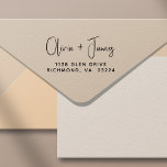 Chic Script Wedding Return Address Self-inking Stamp<br><div class="desc">Modern return address stamp for your wedding invitations,  save the dates,  thank you cards and newlywed correspondence featuring your first names in a chic script and your address in simple typography.</div>
