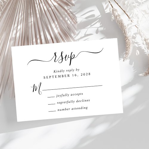 Chic Script Wedding RSVP Card