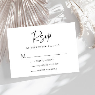 Chic Script Wedding RSVP Card