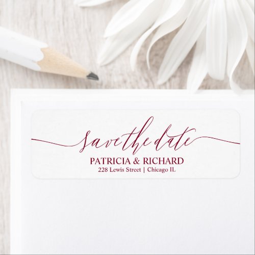 Chic Script Wedding Save The Date Return Address Label