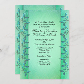 Chic Sea Green Columns  Invitation