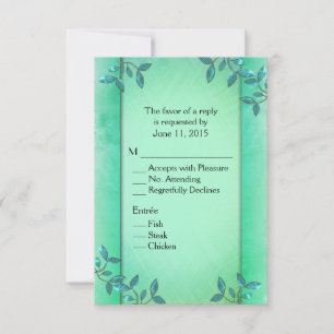 Chic Sea Green Columns RSVP Card
