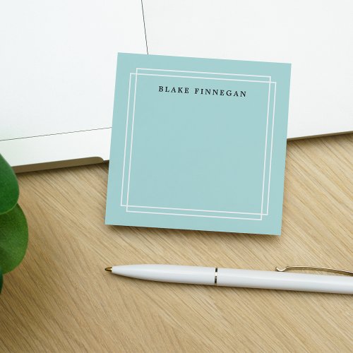 Chic Sea Green  Personalized Post_it Notes