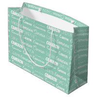 Chic Seafoam Green Custom Name Collage Birthday