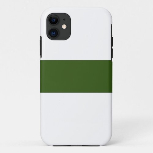 Chic Seamless Dark Green Center Stripe On White iPhone 11 Case