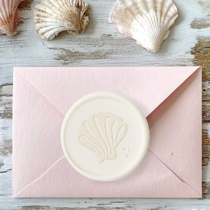 Chic Seashell Hand Drawn Wedding  Wax Seal Sticker