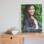 Chic Senior Photo 2024 Graduation Keepsake Faux Canvas Print<br><div class="desc">This elegant white typography overlay photo graduation faux canvas art features chic white script over your high school or college graduation photograph. Customize with your name and class under the lovely calligraphy on this beautiful party decor for a senior girl graduate of the class of 2024.</div>
