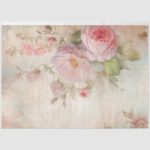Chic shabby chic blush English roses ephemera Tissue Paper