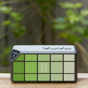 Chic Shades Of Green Monogram Bluetooth Speaker