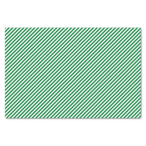 Chic Shamrock Green White Stripes Pattern Tissue Paper