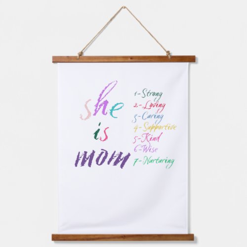 Chic She is Mom Wood Topped Tapestry